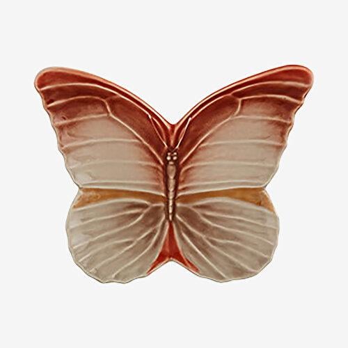 BORDALLO PINHERIO Cloudy Butterflies Kırmızı Seramik Servis Tabağı 31 Cm