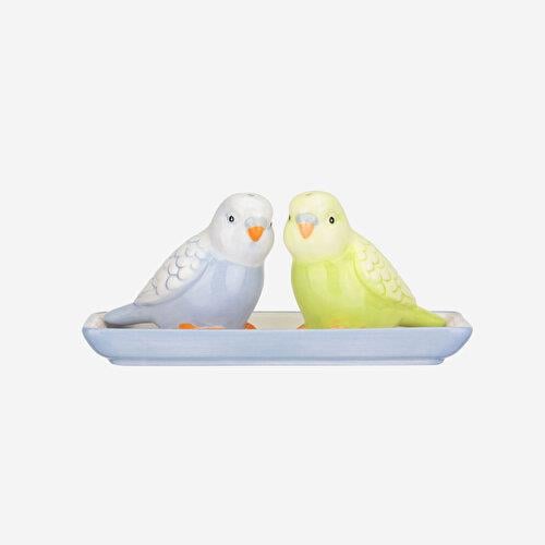 CATH KIDSTON Painted Table Mavi Seramik Tuzluk ve Biberlik 15,5X6,5X7 Cm