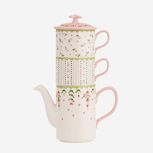 CATH KIDSTON Spring Birds Pembe Stoneware Çay Fincan Seti 400 Ml