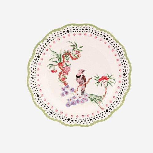 CATH KIDSTON Spring Birds Yeşil Stoneware Kahvaltı Tabağı 21 Cm