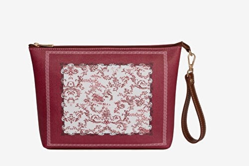 Chiara Alessi Carpe Diem Bordo Suni Deri Clutch&Portföy Çanta 30X21 Cm