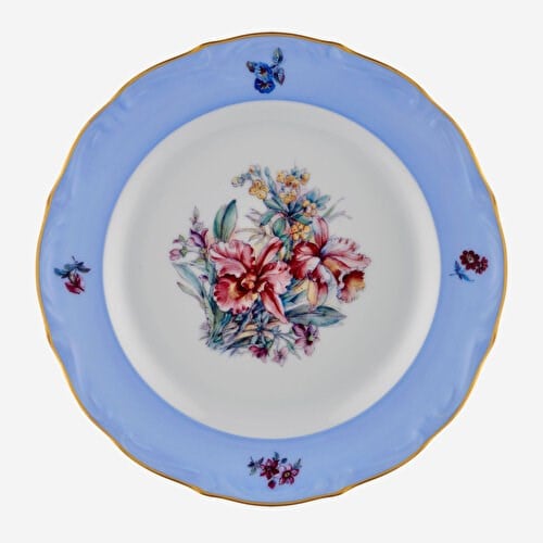 Chiara Alessi Flores Mavi Porselen Pasta Tabağı 19 Cm