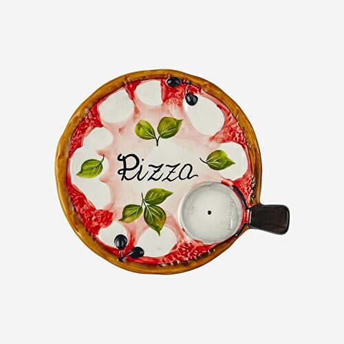 EDELWEISS ITALY Beyaz Seramik Pizza Tabağı 22 Cm