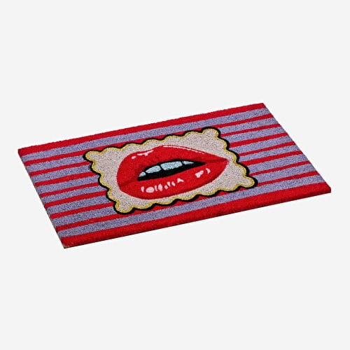 Gift Company Kırmızı Hindistan Cevizi Lifi Lips Kapı Önü Paspası 45X1,5X75 Cm