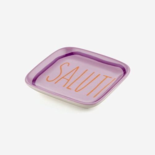 Gift Company Lila Porselen Saluti Dekoratif Tabak 11X1,6X11 Cm