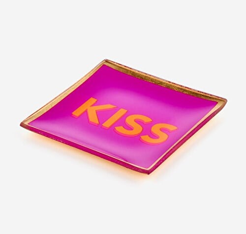 Gift Company Mor Cam Kiss Dekoratif Tabak 10X0,8X10 Cm