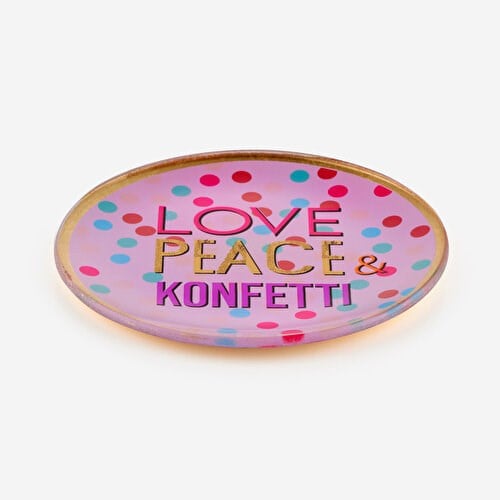 Gift Company Mor Cam Love Peace Konfetti Dekoratif Tabak 13X1x13 Cm