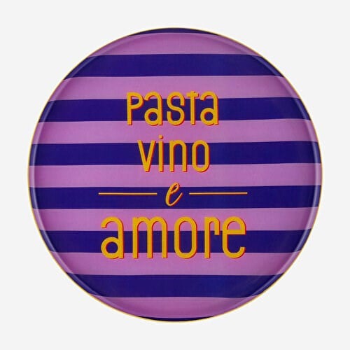 Gift Company Mor Demir Pasta,Vino,Amore Tepsi 22,8X1x22,8 Cm