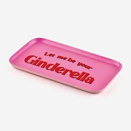 Gift Company Pembe Cam Ginderella Dekoratif Tabak 21,8X1x12 Cm