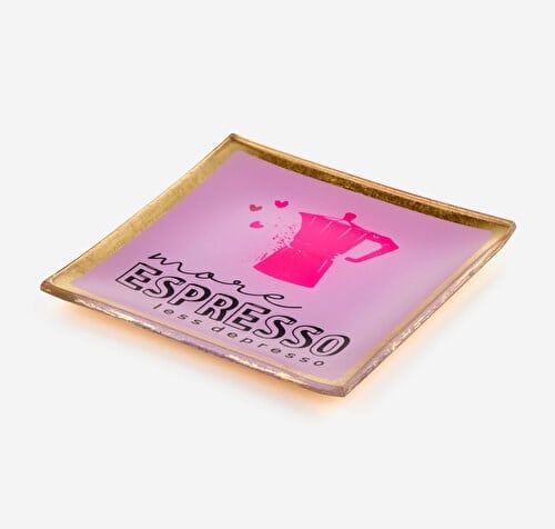 Gift Company Pembe Cam More Espresso Dekoratif Tabak 10X0,8X10 Cm