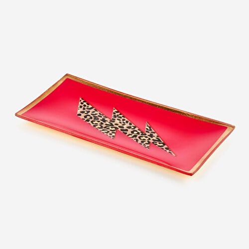 Gift Company Pembe Cam Thunder Tiger Dekoratif Tabak 10X0,8X21 Cm