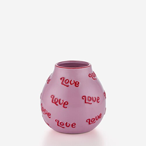 Gift Company Pembe Dolomit Love Vazo 14X14,3X14 Cm