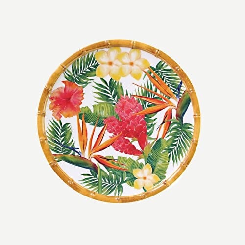 Les Jardins de la Comtesse Exotic Yeşil Kırmızı Melamin Kahvaltı Tabağı 23 Cm