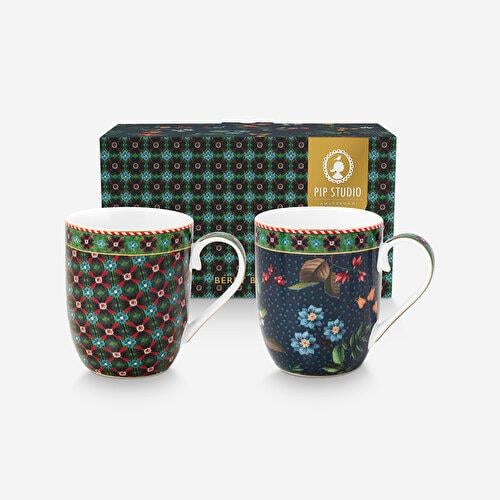 Pip Studio Berry Blues Mavi Porselen Kupa Seti 145 Ml