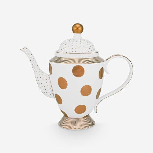 Pip Studio Dot Delight Beyaz Porselen Demlik 1200 Ml
