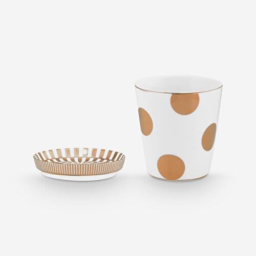 Pip Studio Dot Delight Beyaz Porselen Latte Bardağı Seti 230 Ml
