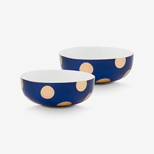 Pip Studio Dot Delight Lacivert Porselen Kase Seti 15 Cm