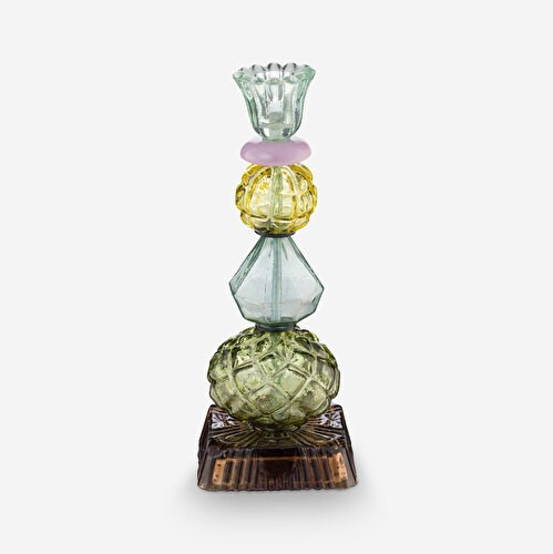 Pip Studio Lily & Lotus Yeşil Cam Şamdan 23,5 Cm