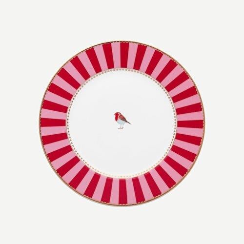 Pip Studio Love Birds Kırmızı Pembe Porselen Pasta Tabağı 17 Cm