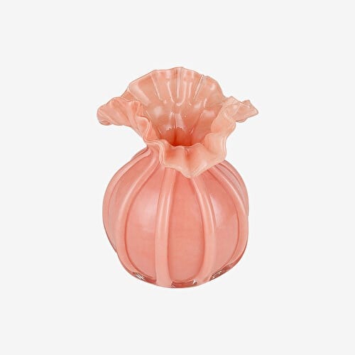 ROSE & TULIPANI MILANO Gala Pembe Cam Vazo 12X12x17 Cm