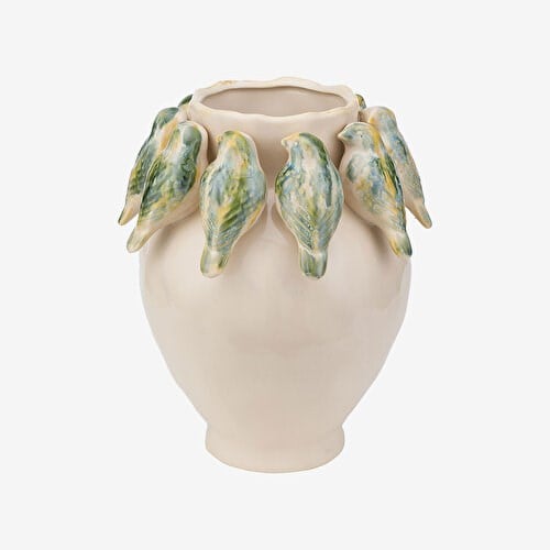 ROSE & TULIPANI MILANO Vedetta Yeşil Seramik Vazo 22,7X22,7X28 Cm