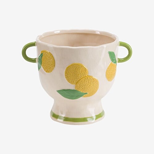 ROSE & TULIPANI MILANO Vitamina Sarı Seramik Vazo 20 Cm