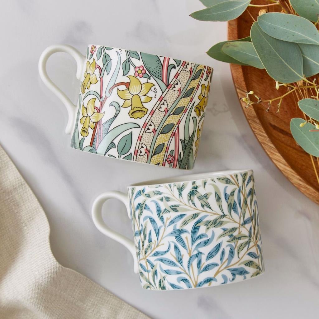 Spode Morris& Co / 2'li Mug Daffodil &  Willowbough