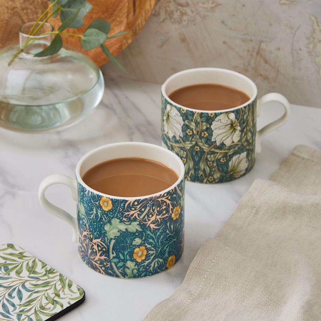 Spode Morris& Co / 2'li Mug Pimpernel &  Seaweed 