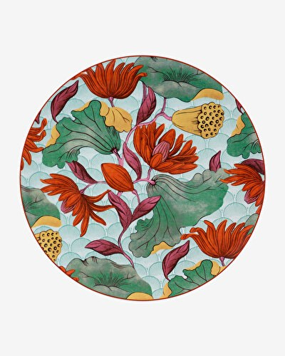 Vista Alegre Lotus Yeşil Porselen Supla 33 Cm
