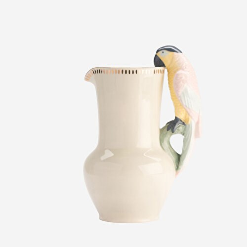 YVONNE ELLEN Animals Papağan Saplı Beyaz Dolomit Sürahi 1200 Ml