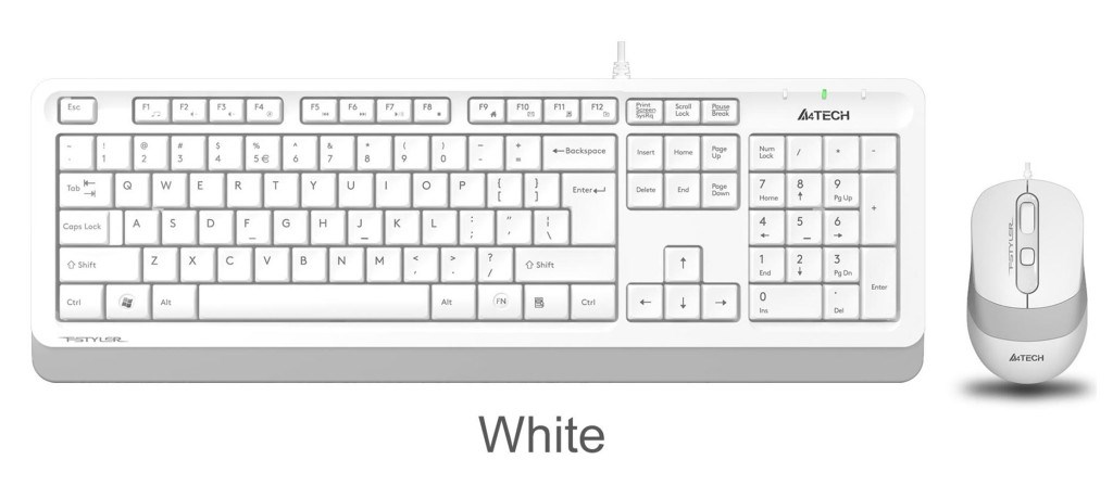 A4TECHA4 Tech F1010 Q Usb Beyaz Fn-Mm Klv+Optik Mouse Set4711421943307