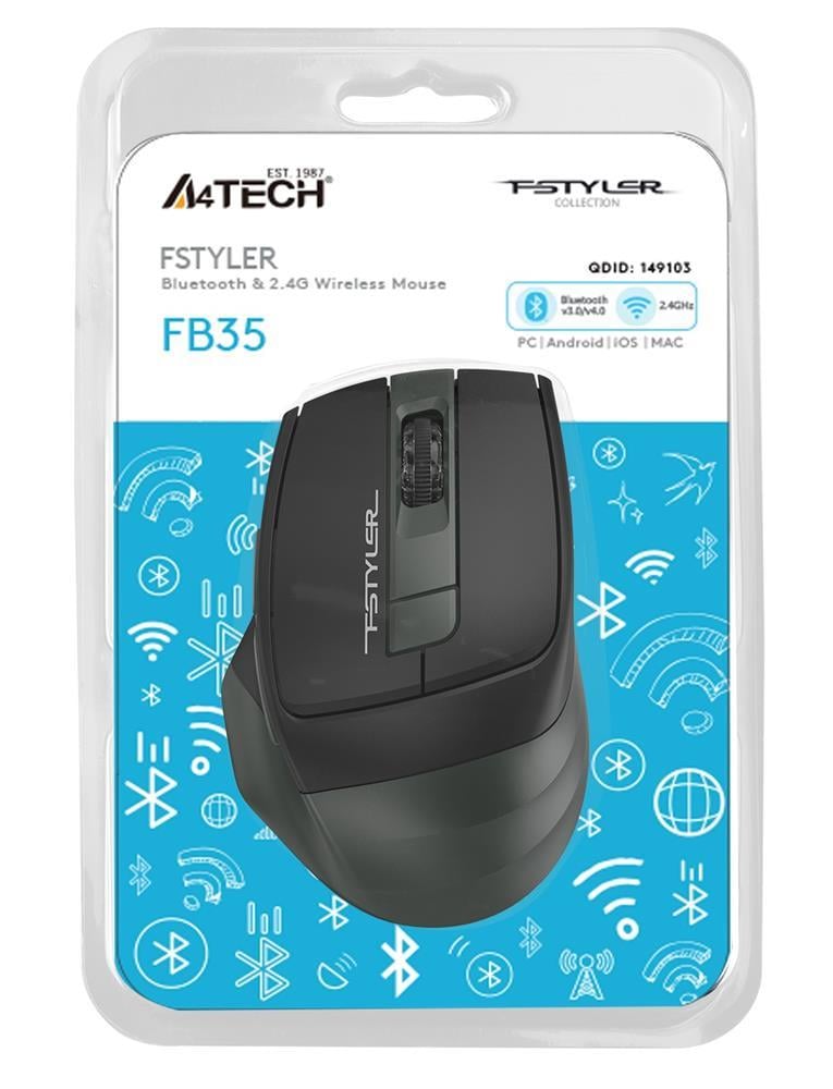 A4TECHA4 Tech Fb35 Yeşil Bluetooth+2.4G Nano Kablosuz Optik 2000 Dpi Mouse4711421952750