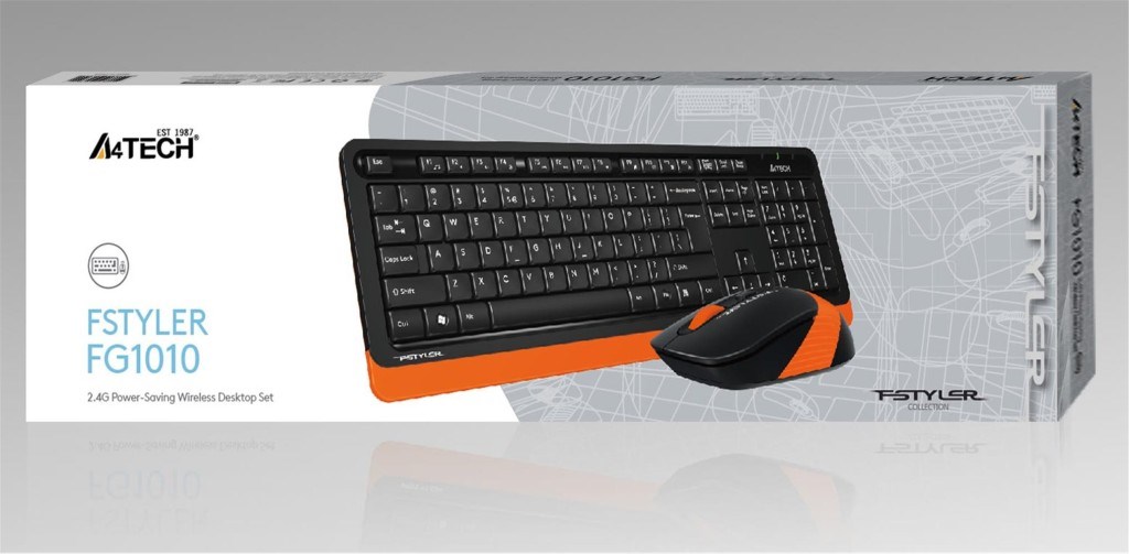 A4TECHA4 Tech Fg1010 2.4G Turuncu Q Fn-Mm Klv+Optik Mouse Set4711421943376