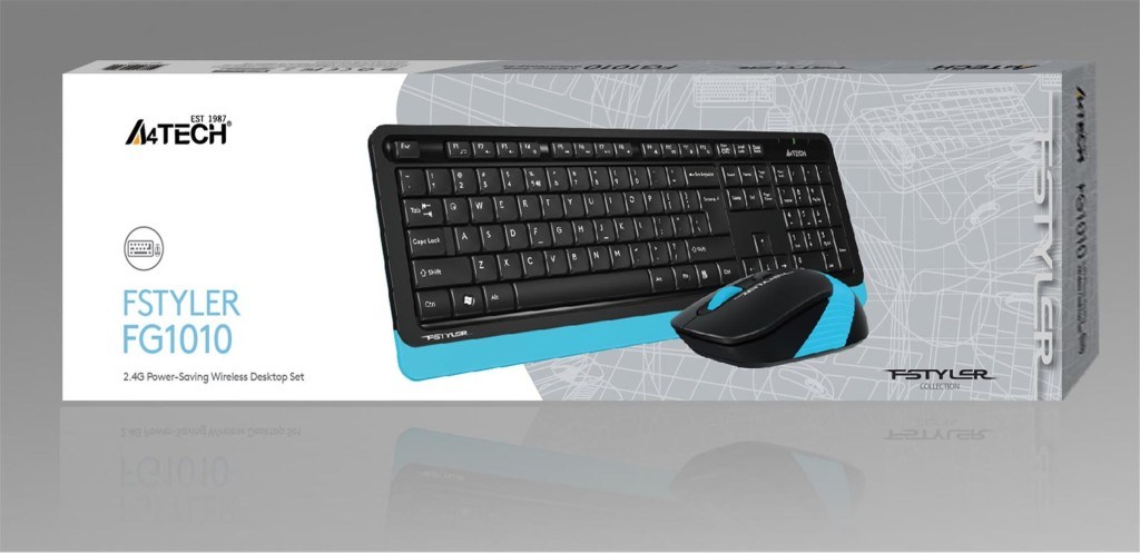 A4TECHA4 Tech Fg1010 2.4G Mavi Q Fn-Mm Klv+Optik Mouse Set4711421943444