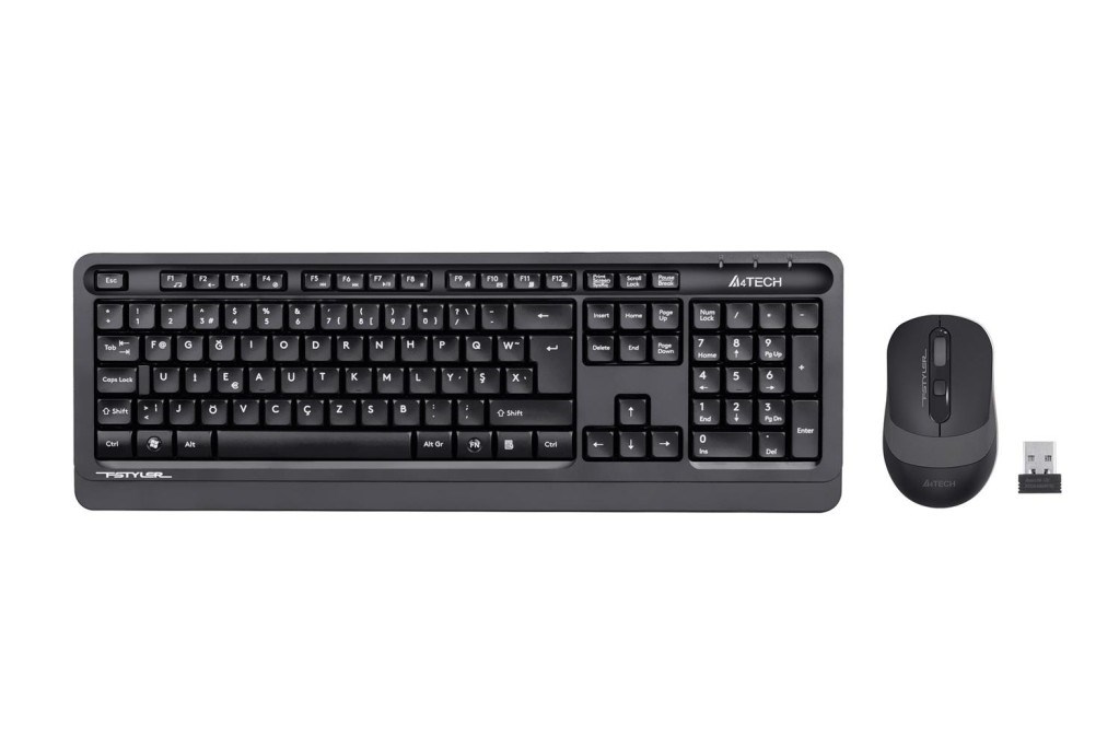 A4TECHA4 Tech Fg1010F 2.4G Gri F Klavye Fn-Mm Klv+Optik Mouse Kablosuz Set4711421958639