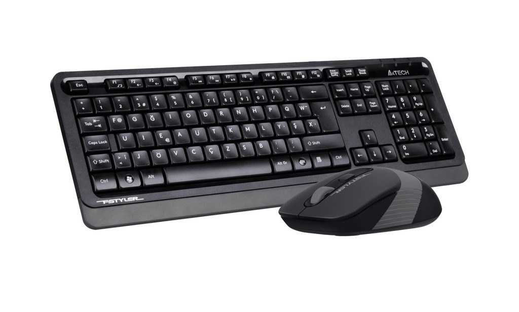 A4TECHA4 Tech Fg1010F 2.4G Gri F Klavye Fn-Mm Klv+Optik Mouse Kablosuz Set4711421958639