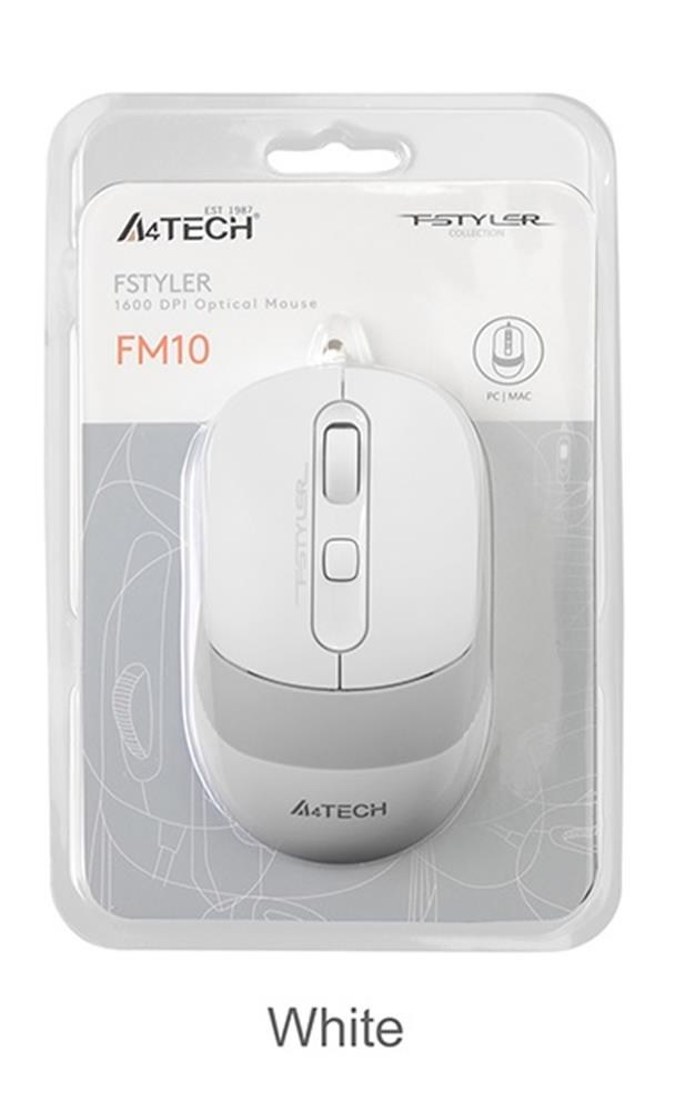 A4TECHA4 Tech Fm10 Usb Fstyler Beyaz Optik 1600 Dpı Mouse4711421942188