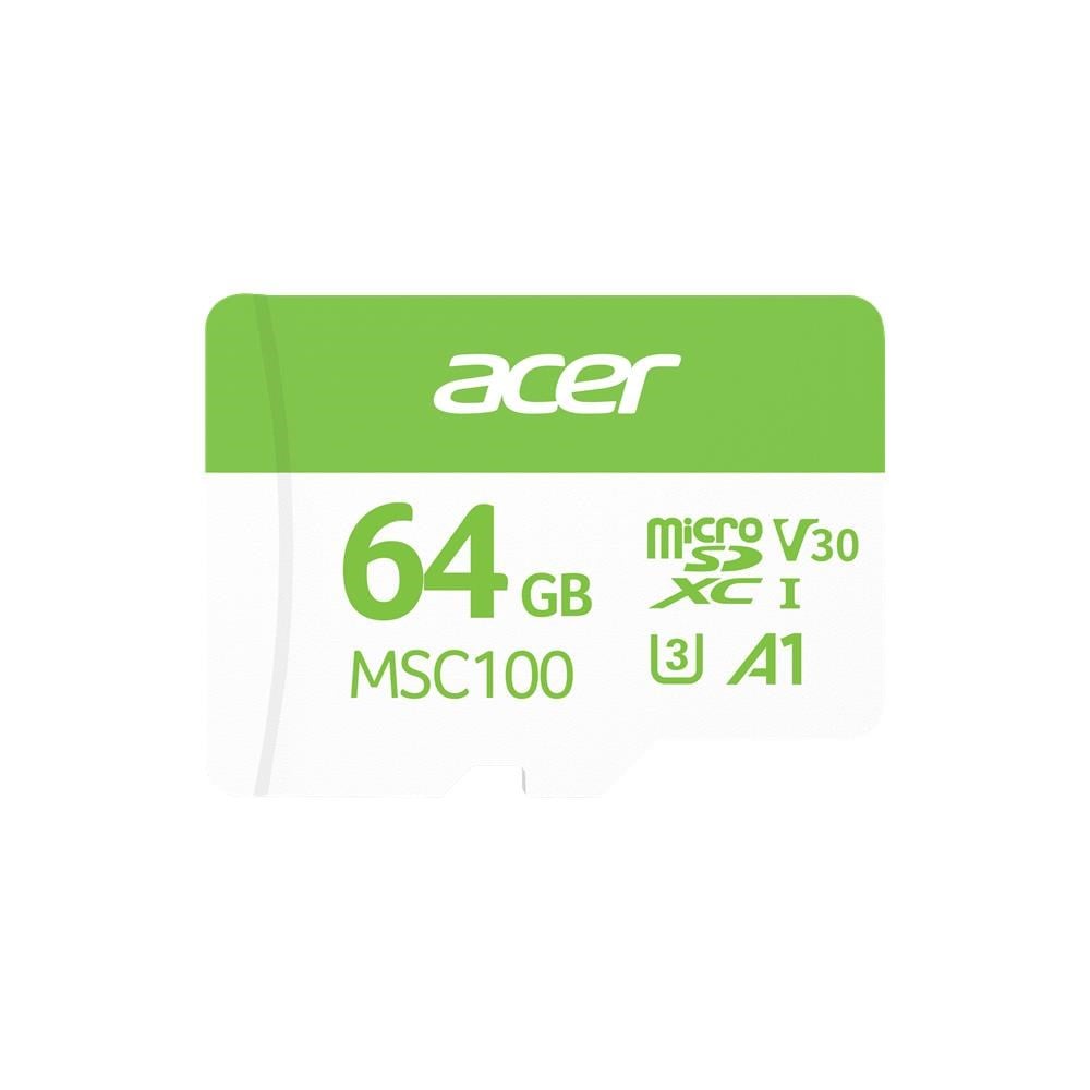 ACERAcer MSC100 64GB microSD U3 V30 A1 Aksiyon Kamera & Güvenlik Kamerası Uyumlu6955914640962