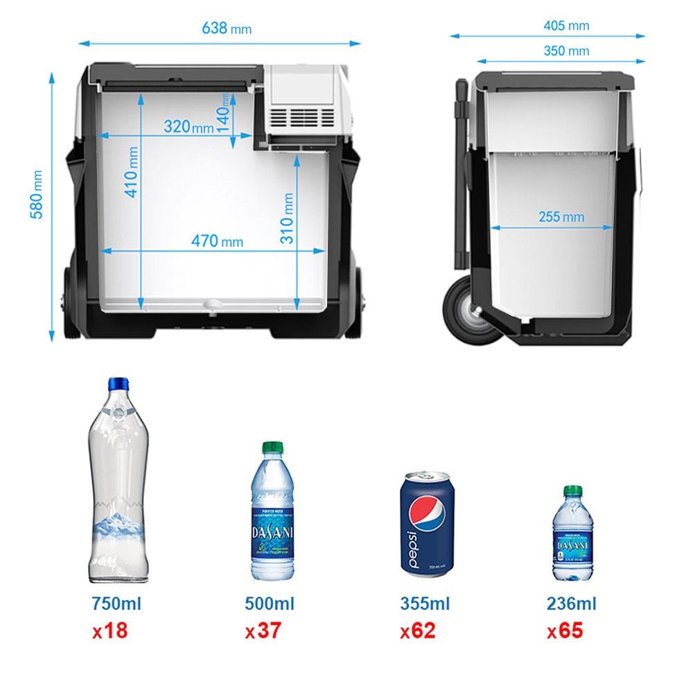 AcopowerAcopower PX50 12/24/220Volt 50Litre Kompresörlü Tekerlekli Outdoor Oto Buzdolabı (Akü Dahil Değildir)PX50