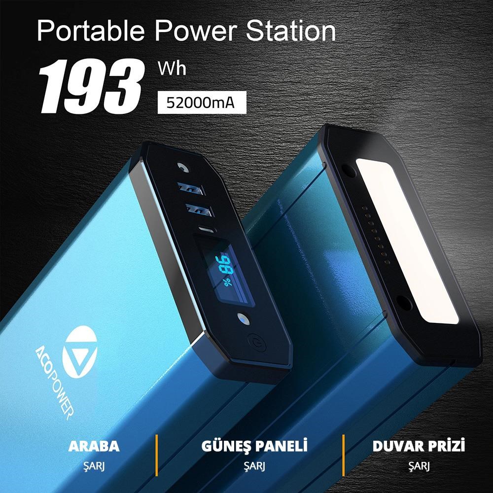 AcopowerAcopower X230 14.8Volt 13Amper Li-ion Yedek Buzdolabı Aküsü + Powerbank + LED LambaX230