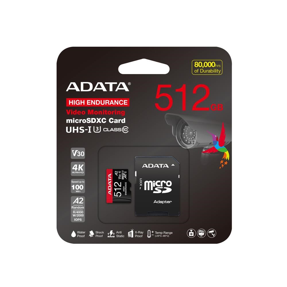 ADATAAdata 512 GB High Endurance microSDXC 4K U3 V30 A2 Hafıza Kartı4711085944092