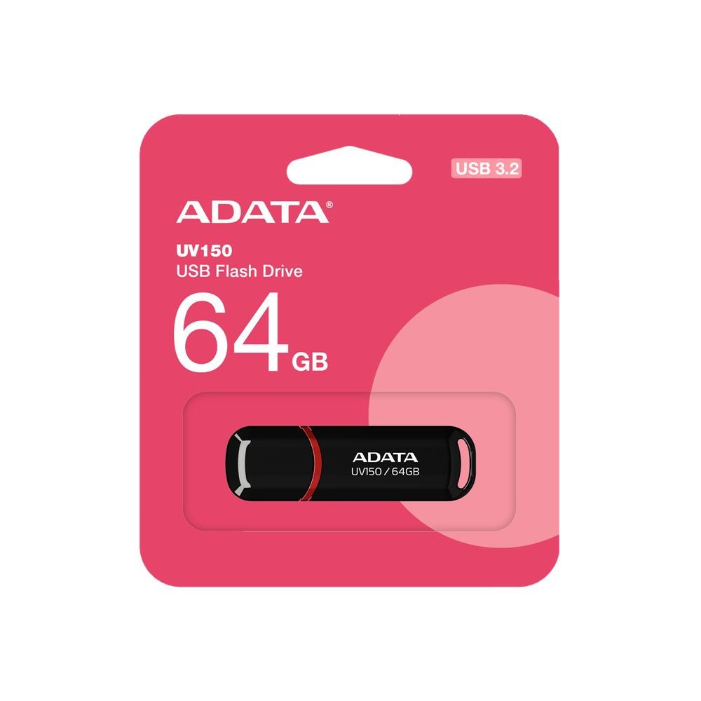 ADATAADATA UV150-64GB USB3.2 Gen1 Black Flash Bellek4713435799291