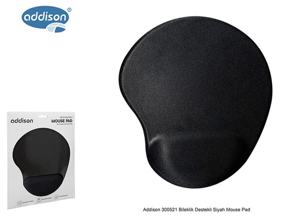 ADDISONAddison 300521 Bileklik Destekli Siyah Mouse Pad8680096103902