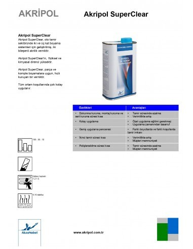 AkzoNobel AkzoNobel Akripol 2k Akrilik Superclear Vernik (1/2) 500mlAkrilik Superclear Vernik 500ml