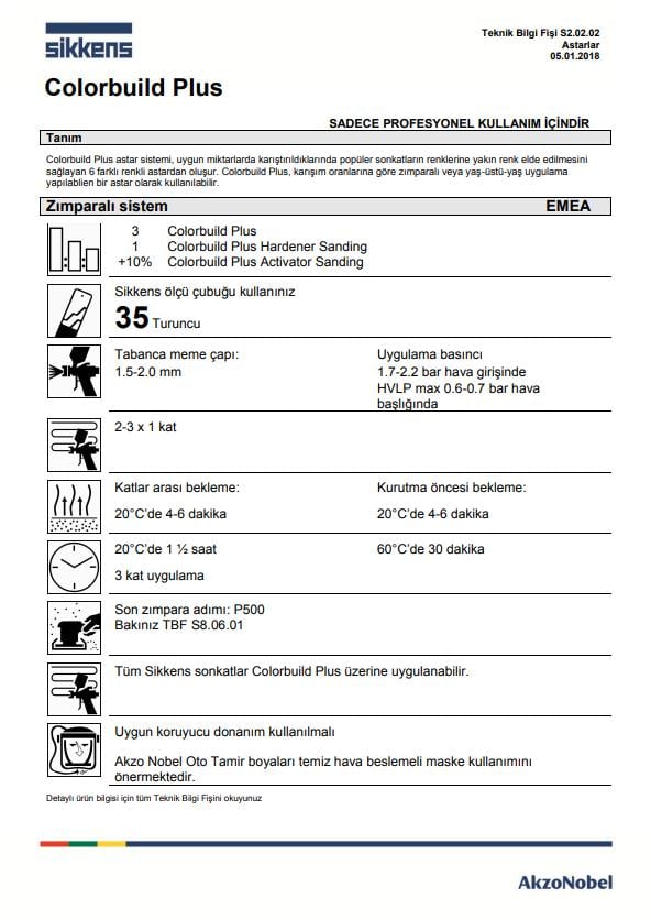 AkzoNobel AkzoNobel Sikkens ColorBuild Renkli Akrilik Astar Siyah (Black) 3 LitreRenkli Akrilik Astar Siyah (Black) 3 Litre