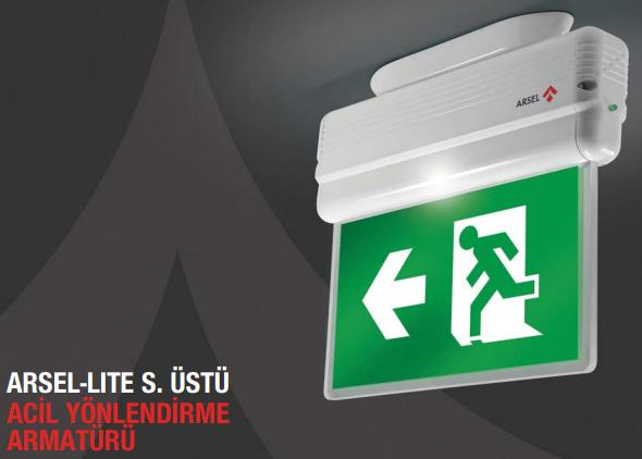 ArselArsel Arselite AE-1020-S Sıva Üstü Ledli Acil Çıkış Yönlendirme Armatürü Şebekeden Yanan 500 Lümen LEDAE-1020-S