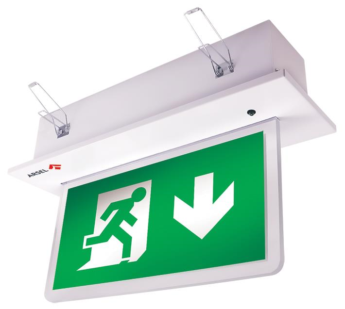 ArselArsel Arselite AE-2123-L Sıva Altı Acil Çıkış Yönlendirme Armatürü Kesintide 180 Dak. Yanan 500 Lümen LEDAE-2123-L