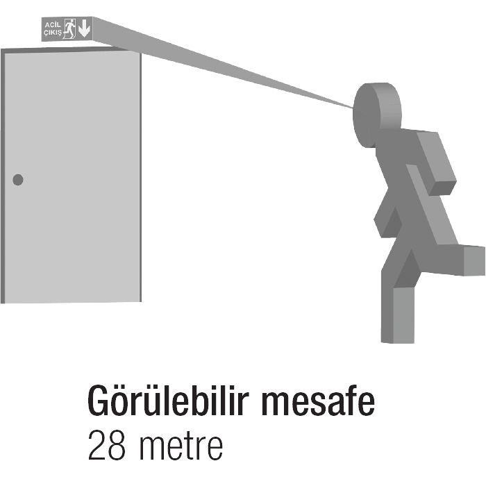 ArselArsel Arselite Eko AE-1020-L Sıva Üstü Floresanlı Acil Çıkış Yönlendirme Armatürü Şebekeden Yanan LC 19 LED 120 LümenAE-1020-Leko