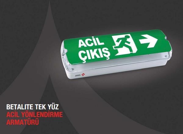 ArselArsel Betalite AEB-03213-L IP65 Acil Çıkış Yönlendirme Armatürü Sürekli ve Kesintide 180 Dak. Yanan 20xF LEDAEB-03213-L IP65