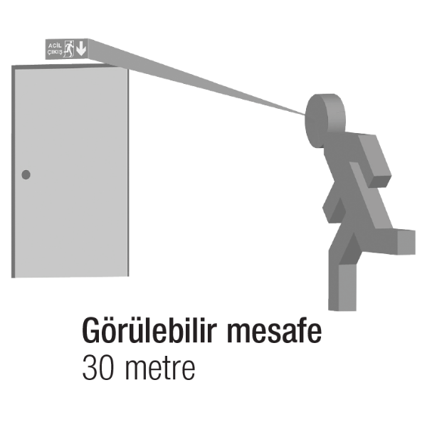 ArselArsel Betalite Çift Yüzlü A30401 Acil Çıkış Yönlendirme Armatürü Sürekli ve Kesintide 180 Dak. Yanan 500 Lümen DALI KontrollüA30401